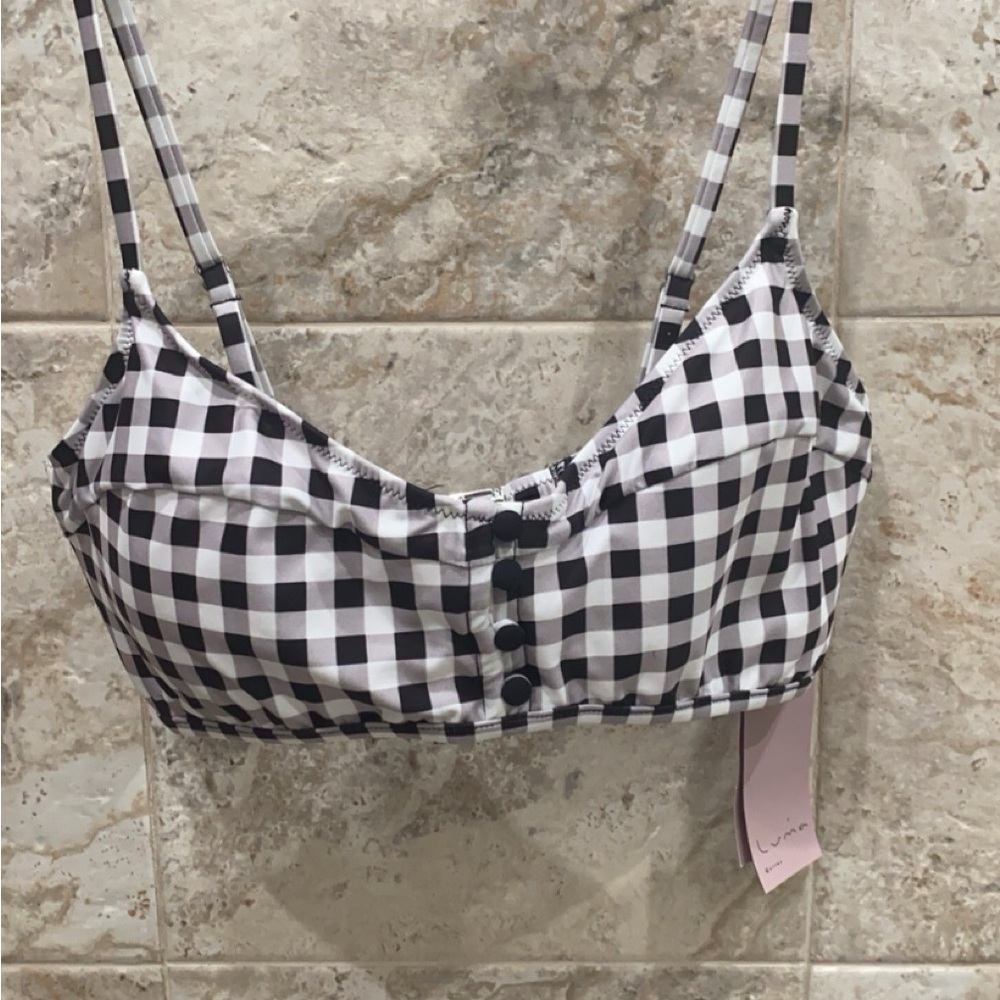 Gottex Monochrome Checkered Bikini Top